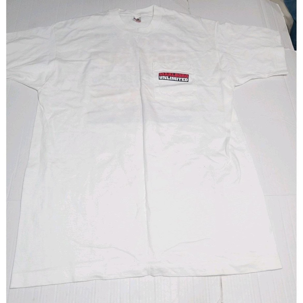 Vintage 1996 Marlboro Unlimited T Shirt USA Single Stitch Pocket Tee 90s